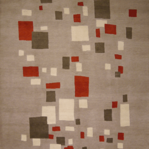 Grey "Settlement" rug from Nepal. 300x200 cms