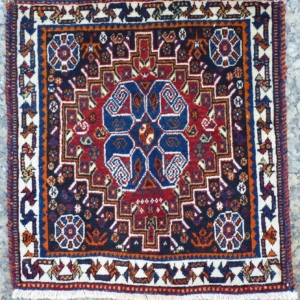 Alfombra Qashqai de Irán, 58x54 cms.