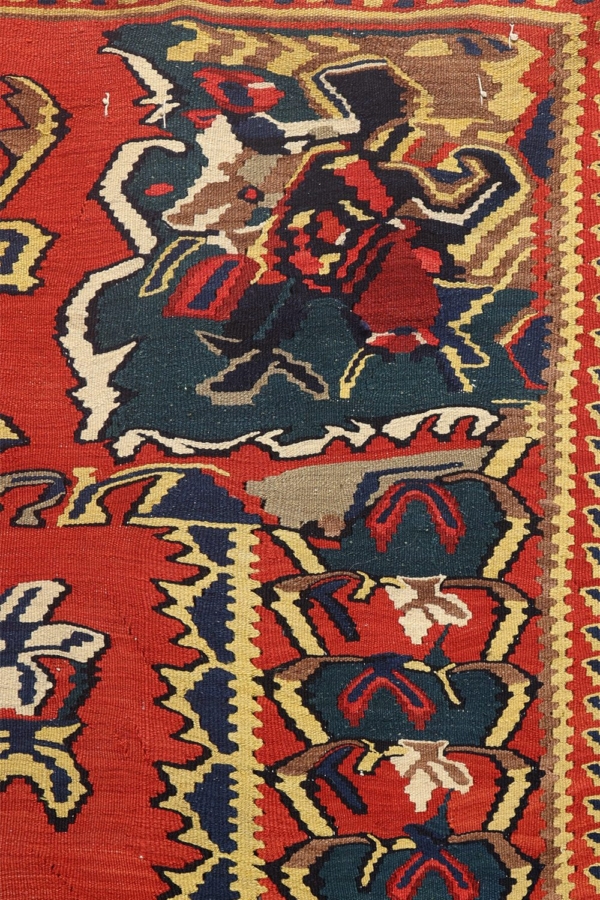 Antique kilim from Senneh, Iran. 290x155 cms. - Image 7