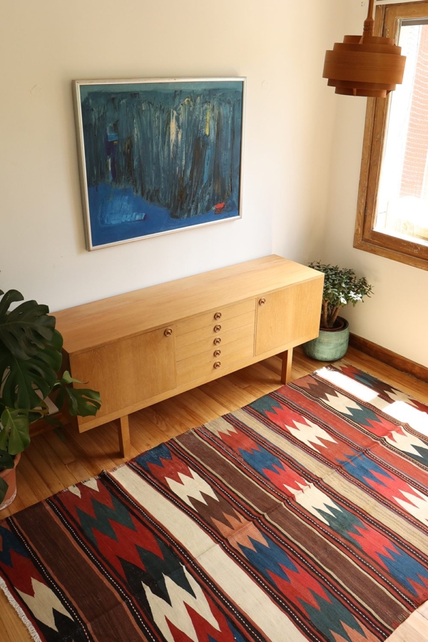 Kilim antiguo de Sirvan, Azerbaiyán. 252x158 cms.