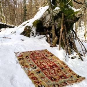 Kilim semi antiguo de Esme, Turquia. 133x100 cms.