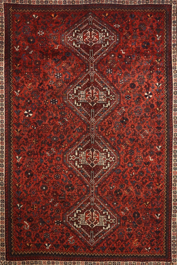 Alfombra antigua Khamseh árabe, Irán. 230x170 cms - Imagen 6