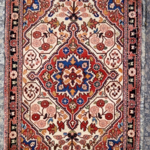 Alfombra antigua Malayer, Irán. 92x64 cms