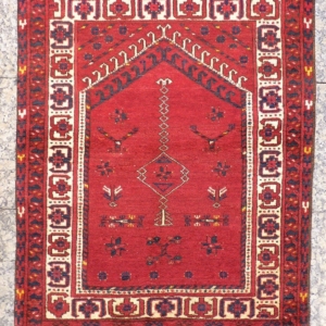 Alfombra antigua Turkomana Kizil Ayak Ersari, Afganistán. 125x95 cms