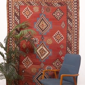 Kilim antiguo Qashqai de Irán, 279x160 cms