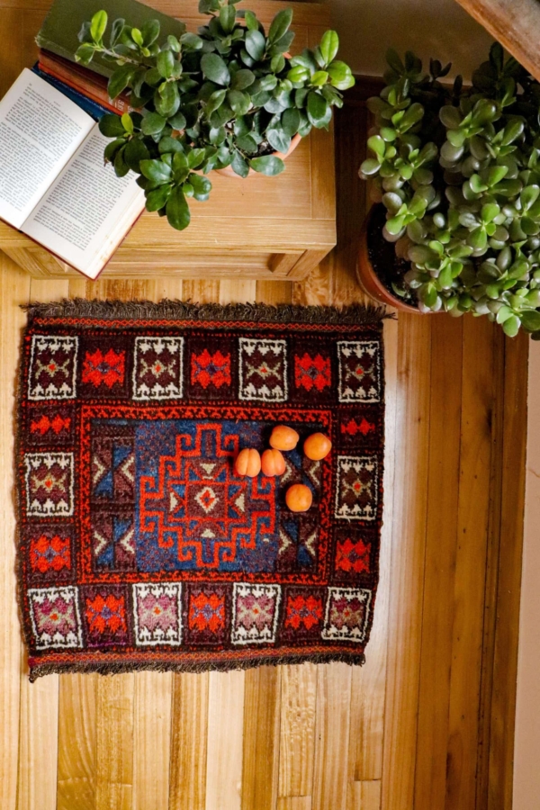 Alfombra vintage Beluch, Afganistán. 67x72 cms