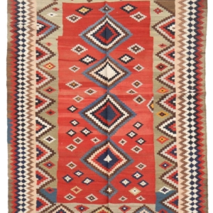 Kilim antiguo Qashqai, Irán. 270x154 cms
