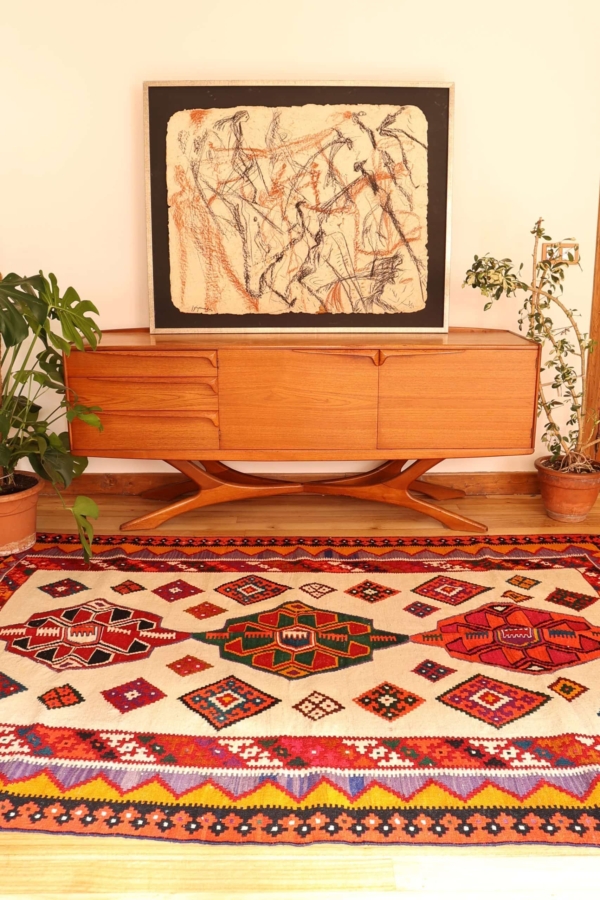 Vintage Qashqai kilim from Iran. 255x160 cms - Image 6