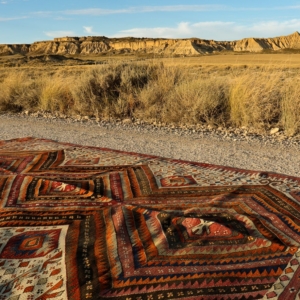 Antique Fethiye kilim from Turkey. 265x160 cms