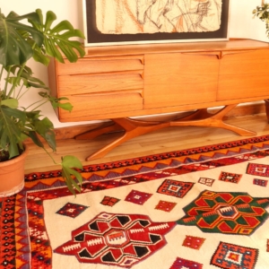Kilim vintage Qashqai, Irán. 255x160 cms
