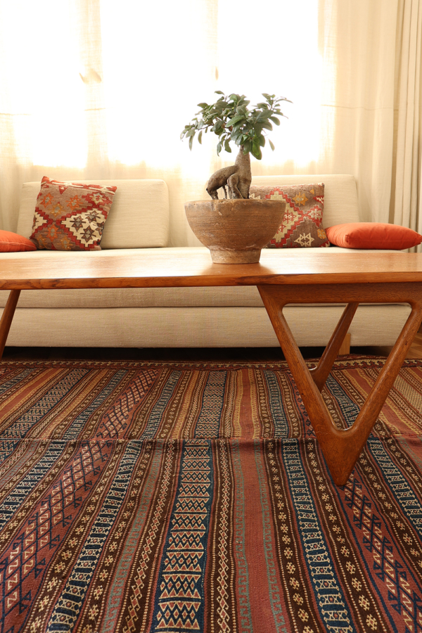 Antique beluch kilim from Afghanistan. 246x155 cms - Image 3