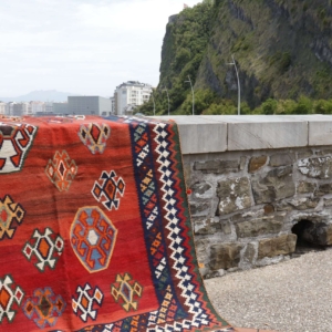 Kilim vintage Qashqai, Irán. 242x153 cms
