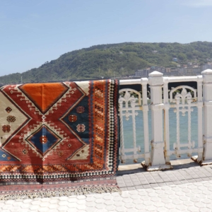 Kilim vintage Qashqai, Irán. 234x150 cms
