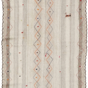 Vintage Qashqai kilim from Iran. 241x133 cms