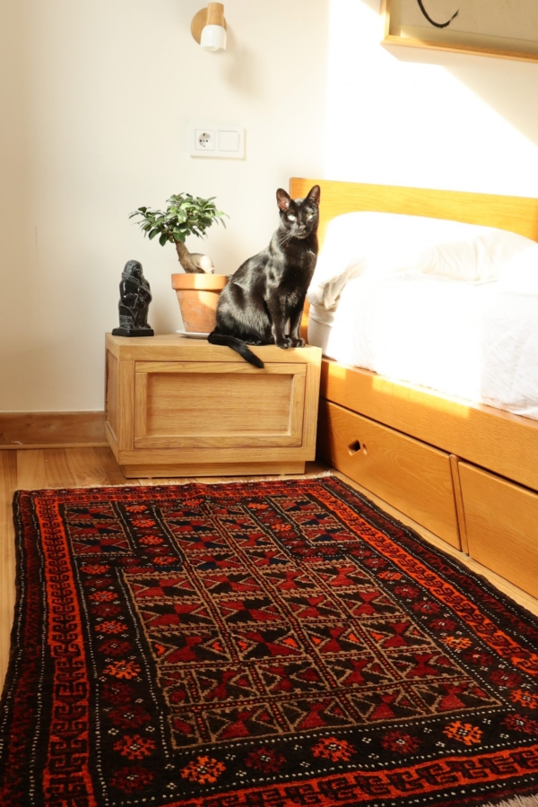 Vintage Baluch rug from Afghanistan. 129x86 cms - Image 7
