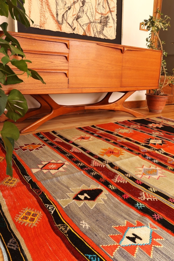 Kilim vintage de Sivas, Turquía. 205x143 cms - Imagen 4