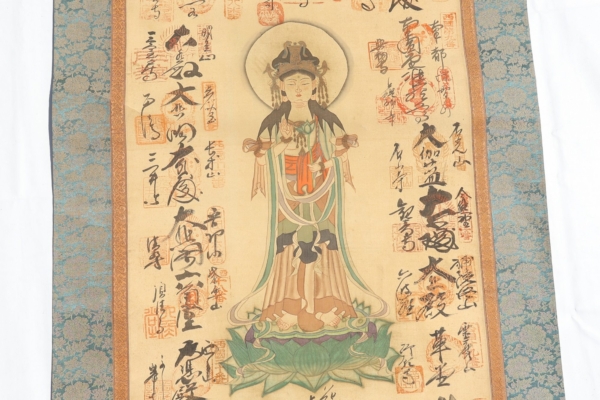Kakemono antiguo, Japón. 201x61cms - Imagen 3