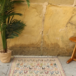 Kilim vintage Qashqai, Irán. 111x84 cms