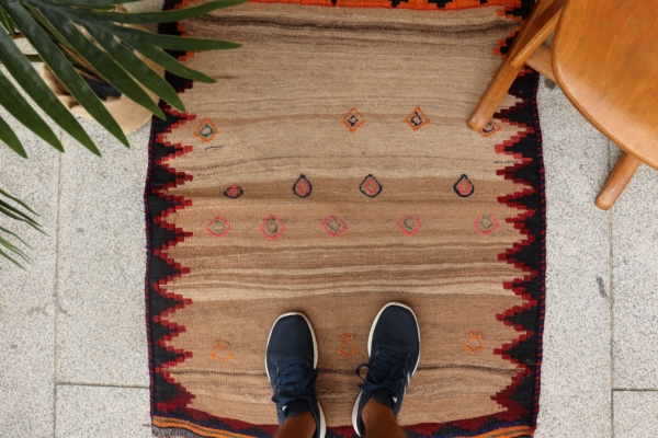 Semi-antique Qashqai kilim from Iran. 107x84 cms - Image 5