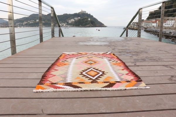 Vintage Kars kilim from Turkey, 125x73 cms - Image 7