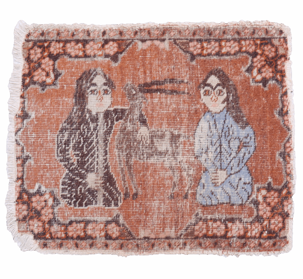 Alfombra antigua, Irán. 60x51 cms