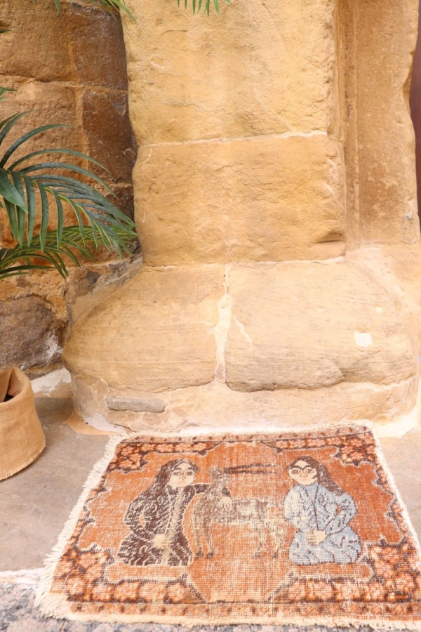 Alfombra antigua, Irán. 60x51 cms - Imagen 3