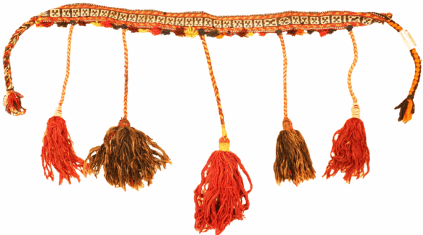 Banda semi antigua para caballo o camello Qashqai, Irán. 83x5 cms