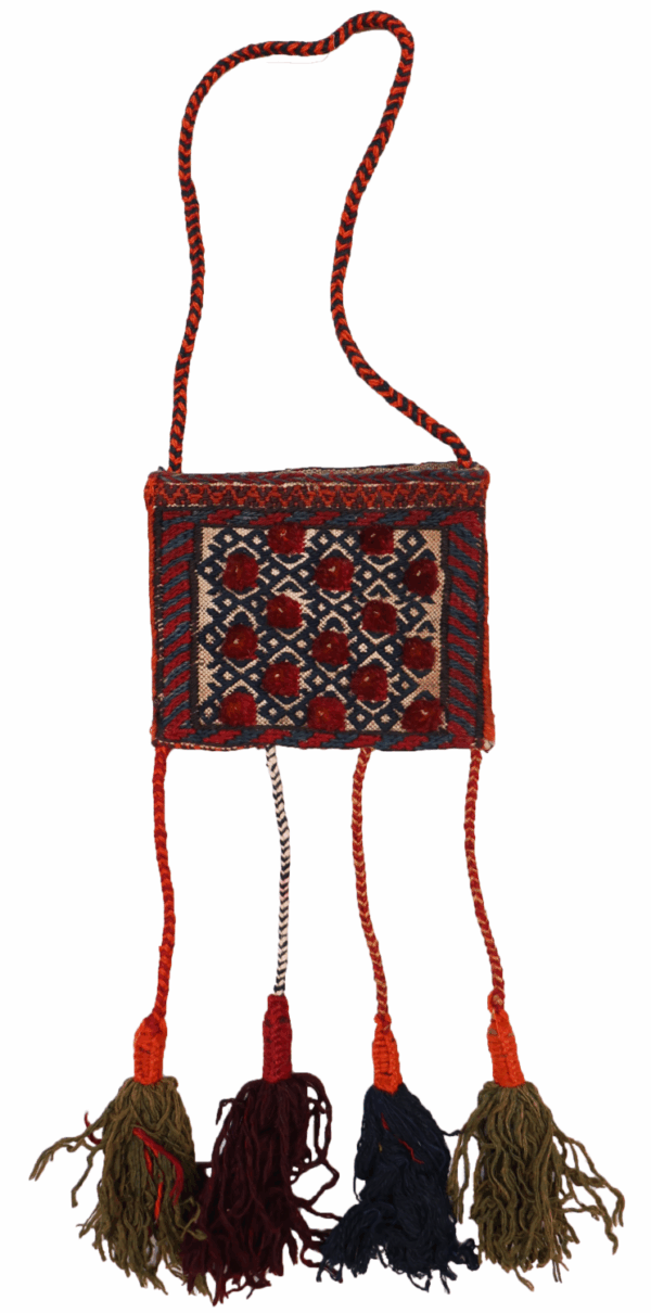 Bolsa o chanteh semi antigua Bakhtiari, Irán. 18x22 cms - Imagen 2