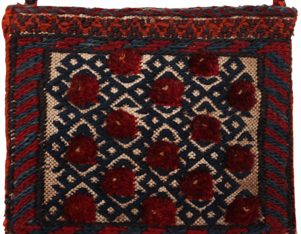 Bolsa o chanteh semi antigua Bakhtiari, Irán. 18x22 cms - Imagen 3