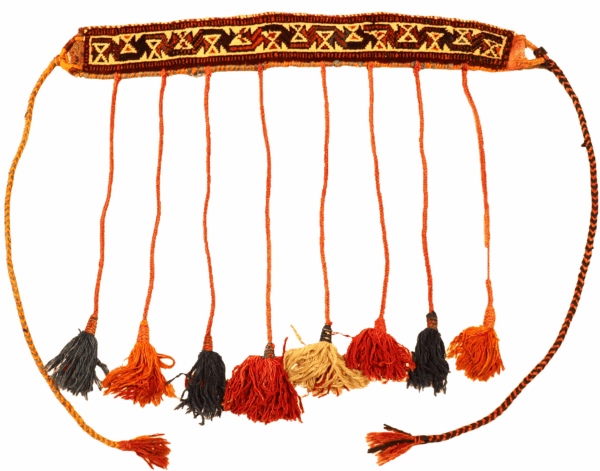 Banda semi antigua Bakhtiari para caballo o camello, Irán. 75x8 cms