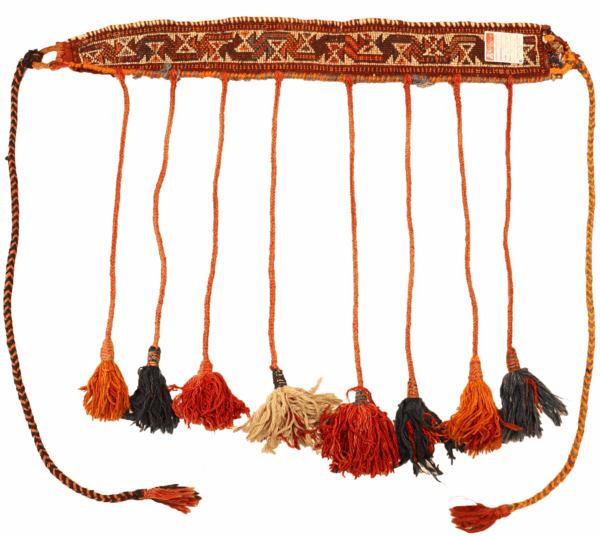 Banda semi antigua Bakhtiari para caballo o camello, Irán. 75x8 cms - Imagen 3