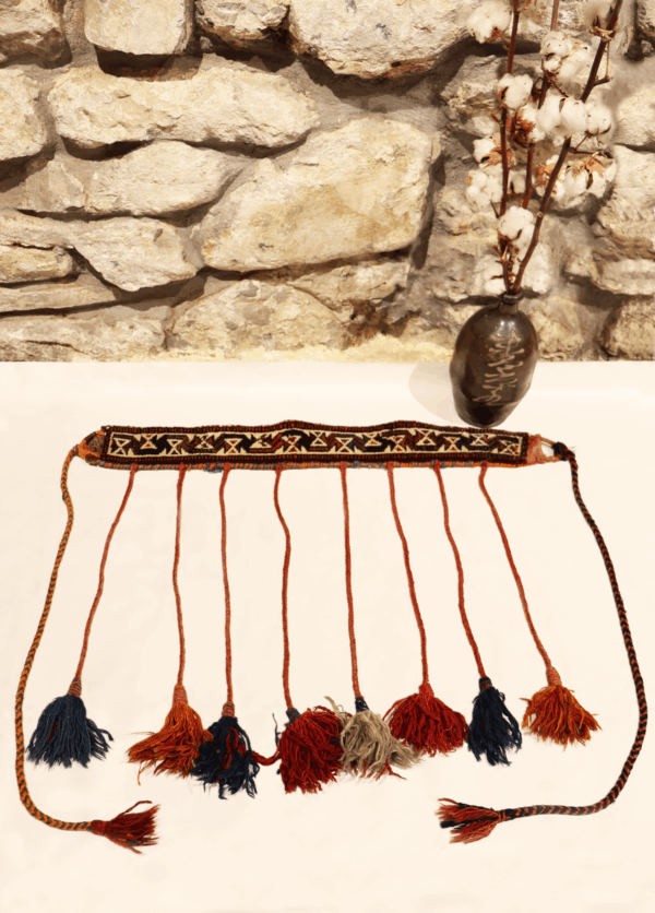 Banda semi antigua Bakhtiari para caballo o camello, Irán. 75x8 cms - Imagen 4