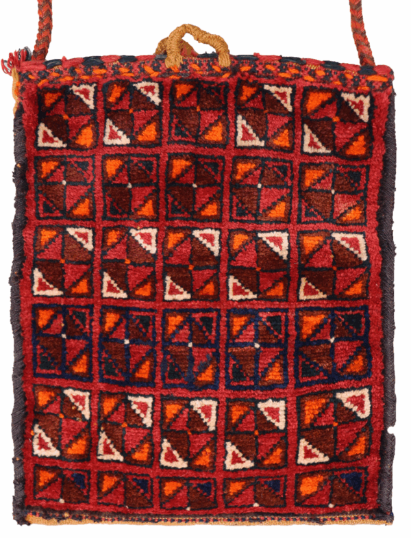 Semi-antique Qashqai bag or chanteh from Iran. 43x25 cms - Image 4