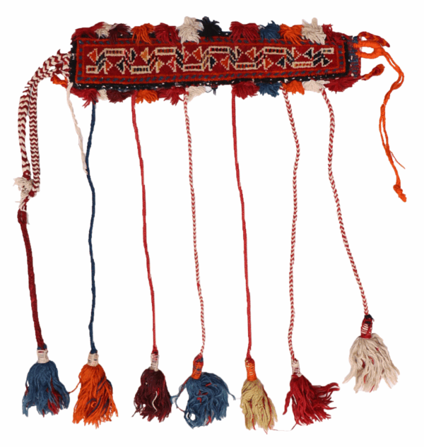 Banda para caballo Qashqai semi antigua, Irán. 44x8 cms