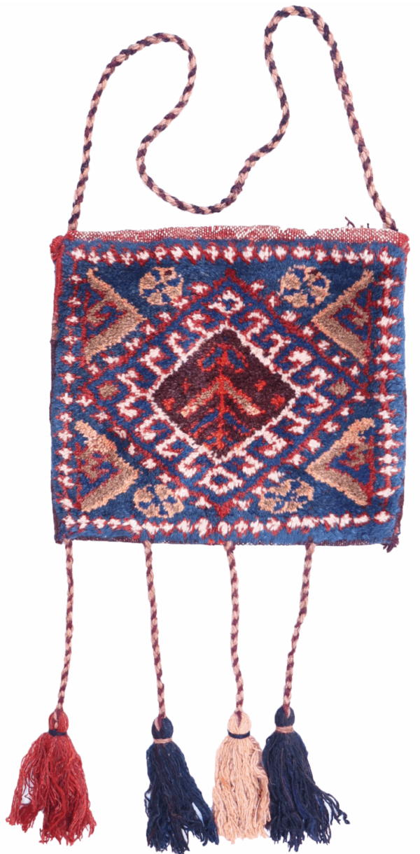 Bolsa o chanteh semi antiguo Luri, Irán. 30x36 cms