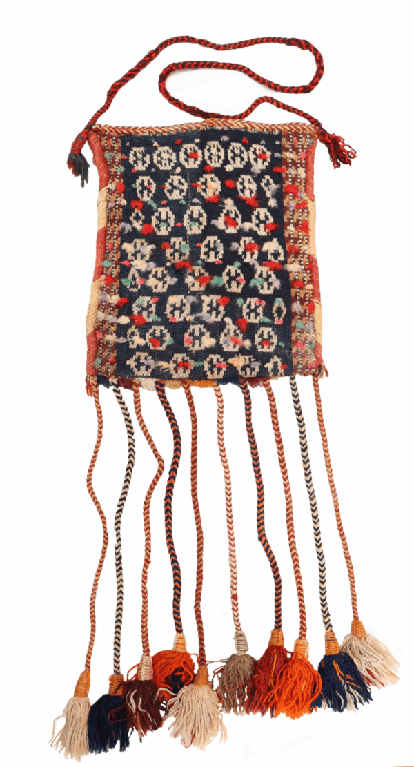 Bolsa o chanteh Qashqai semi antigua, Irán. 39x29 cms