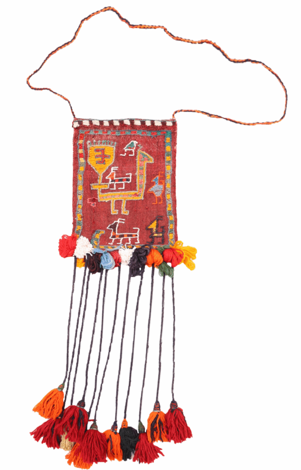 Bolso o chanteh Qashqai semi antiguo, Irán. 36x25 cms