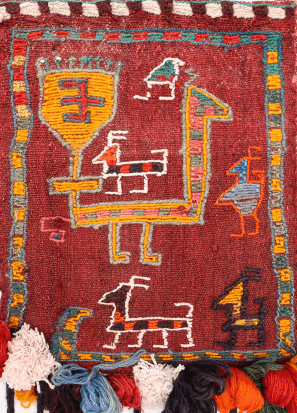 Bolso o chanteh Qashqai semi antiguo, Irán. 36x25 cms - Imagen 3