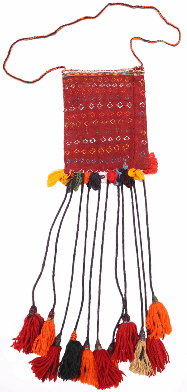Bolso o chanteh Qashqai semi antiguo, Irán. 36x25 cms - Imagen 4