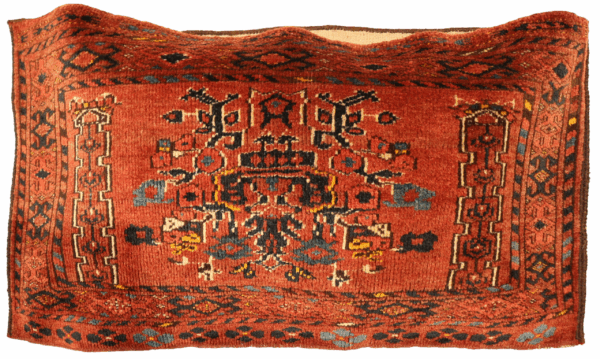 Bolsa torba o pushti antigua turkmana, Afghanistán. 45x87 cms