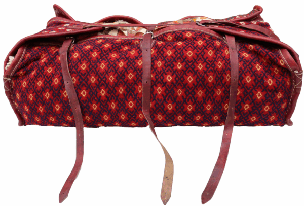 Semi-antique Qashqai mafrash suitcase from Iran. 45x100x30 cms