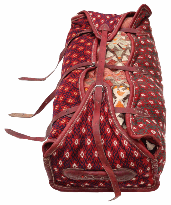 Semi-antique Qashqai mafrash suitcase from Iran. 45x100x30 cms - Image 7