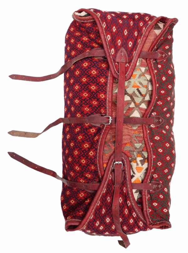 Semi-antique Qashqai mafrash suitcase from Iran. 45x100x30 cms - Image 8
