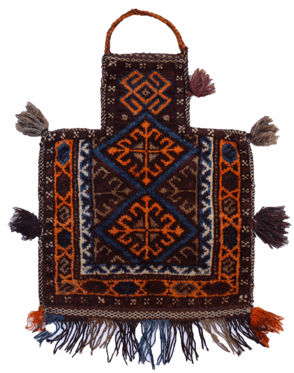 Semi-antique Baluch namakdan or salt bag from Afghanistan. 56x46 cms