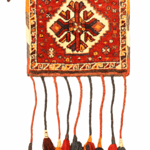 Bolsa o chanteh semi antigua Qashqai, Irán. 38x35 cms