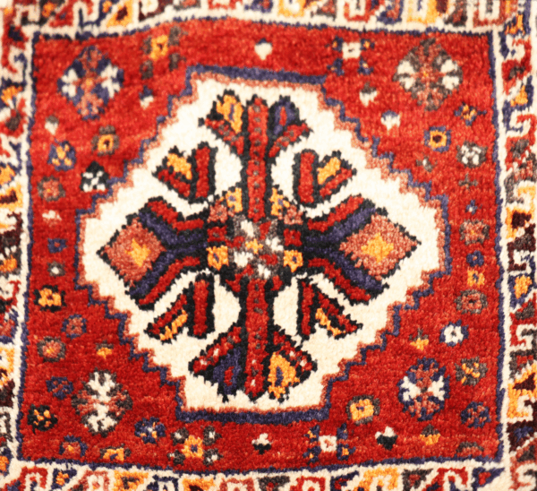 Bolsa o chanteh semi antigua Qashqai, Irán. 38x35 cms - Imagen 4