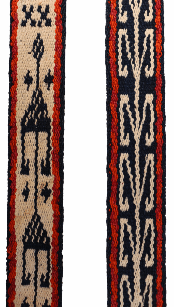 Semi-antique Qashqai malband or band from Iran. 470x6 cms - Image 3