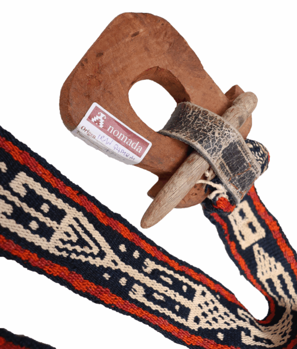 Semi-antique Qashqai malband or band from Iran. 470x6 cms - Image 5