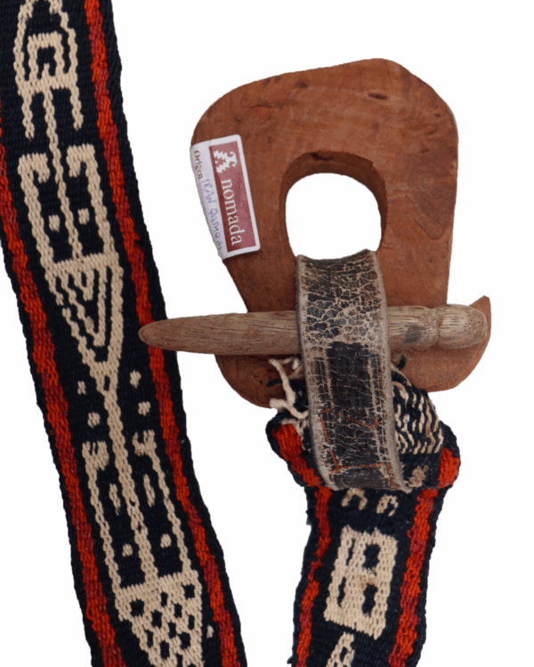 Semi-antique Qashqai malband or band from Iran. 470x6 cms - Image 6