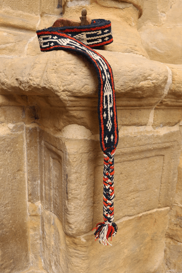 Semi-antique Qashqai malband or band from Iran. 470x6 cms - Image 7